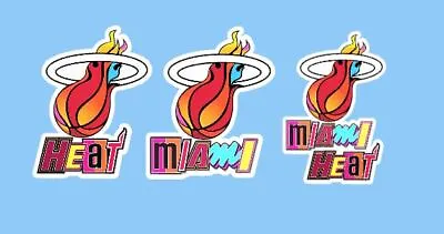 Miami Heat Mashup Colors Waterproof Vinyl Stickers 3 Variations 6 Sizes Each • $1.49