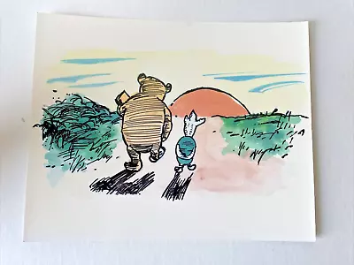 Winnie The Pooh & Piglet Walking Into The Sunset Printed Card • £2.50