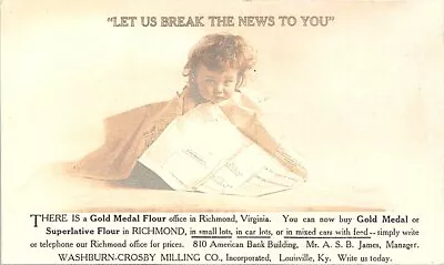 $34.99 • Buy RPPC Richmond VA Gold Medal Flour Office Advertising 1908