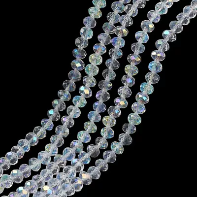 ❤ Faceted Rondelle Crystal ABACUS Glass Beads 3mm~8mm PICK COLOUR Jewellery ❤ • £1.20