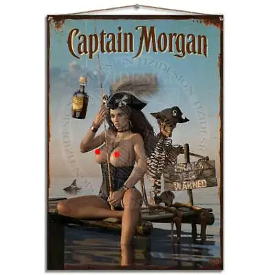 £17.99 • Buy Metal Tin Plaque Aluminium Sexy Adult Captain Morgan Man Cave Tiki Bar Pin-up
