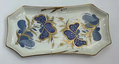Vintage Limoges Porcelain Blue And Gold Trinket Dish  Hand Painted? • £8.99