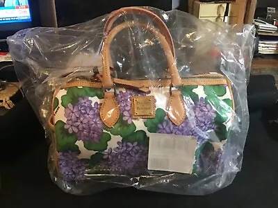 Dooney & Bourke LAVENDER Geranium Print Side Pocket Satchel/Coin BRAND NEW WTags • $99.99