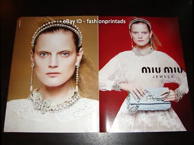 MIU MIU Jewels 2-Page Magazine PRINT AD Resort 2012 GUINEVERE VAN SEENUS • $8