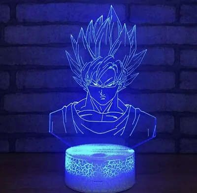 Dragon Ball Z Goku Vegeta 3D Illusion LED Night Light Touch Lamp 7Color Kid Gift • $19.98