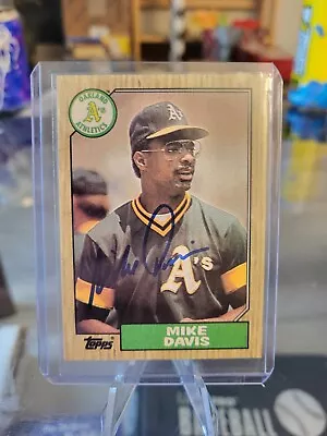 1987 Topps Baseball #83 Mike Davis Set BREAK IN PERSON AUTO SIGNED CARD  • $5.74