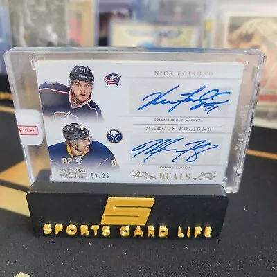 2014-15 Panini National Treasures Nick Foligno & Marcus Foligno Duals Autos #/25 • $26