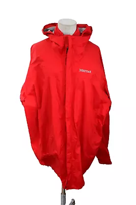 Marmot Men’s PreCip Jacket Red Size XXL Lightweight Waterproof Hood Rain Sealed • $35.95