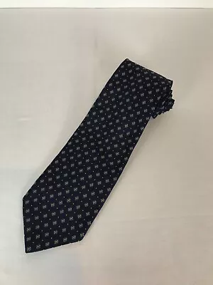 ROBERT TALBOTT BEST OF CLASS Tie Extra Long 64x4 Navy Blue Geo Silk Made In USA • $24.95