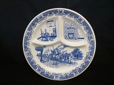 Restaurant Ware Ye Olde Inn Vintage Grill Plate Iroquois China Blue & White • $9.95