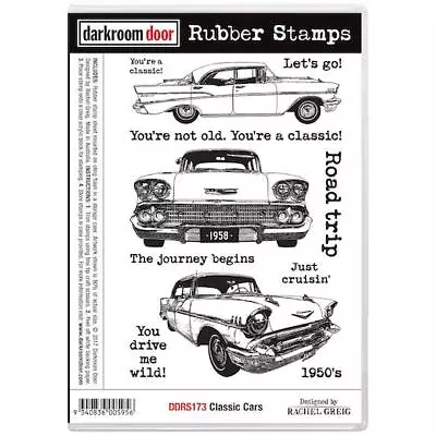 Darkroom Door Cling Rubber Stamps Set - DDRS173 Classic Cars Vol 1 • £20.99