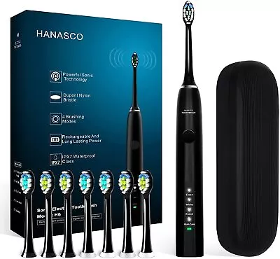 Hanasco Sonic Electric Toothbrush For Adults 4 Modes With 2 Minute Timer 8 ... • $38.83