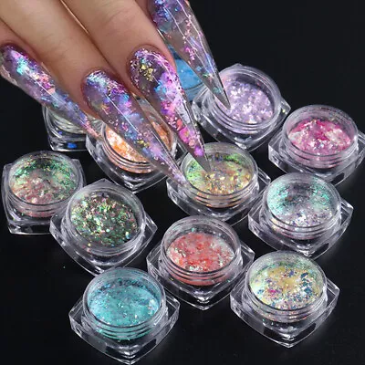 Opal Flakes Powder Nails Powder Holographic Nail Iridescent Sequins Mermaid • $1.89