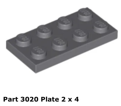 Lego 4x 3020 Dark Bluish Gray Plate 2 X 4 8039 • $6.12