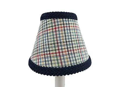 Primary Plaid Boy's School Chandelier Shades 5  Mini Lamp Sconce Shade Navy • $5