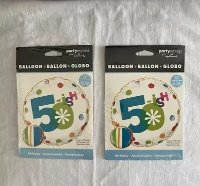 Happy 50-ish  Birthday 18 Inch Round Foil Mylar Balloons Set Of Four  Balloons • $5