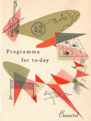 Cunard Line-r M S Mauretania~programme Of Events For Today~oct 1  1955 • $6.71