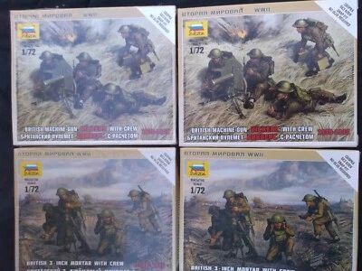 £15 • Buy Zvezda 1/72 British Early WW2 BEF Support - Mortars & Machine Guns