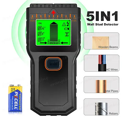Stud Finder Wall Scanner - 5 In 1 Electronic Stud Detector With LCD Wood AC Wire • £13.13