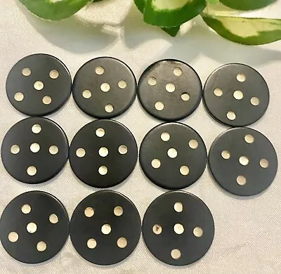 11 ViNTaGe Tiny 7/8” Miniature Black White Polka Dot Bakelite Poker Chips 🔥 • $30