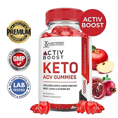 Activboost Activ Boost Keto ACV Gummies 1000MG Apple Cider Vinegar 60 Gummys • $23.95