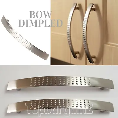 £4.99 • Buy Cabinet Kitchen Cupboard Handles Bow Dimpled Door Pull Handle Polished Chrome