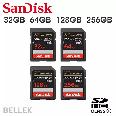 £16.99 • Buy SanDisk Extreme PRO SD 32GB 64GB 128GB 256GB SDHC SDXC UHS-I Card Up To 200MB/s