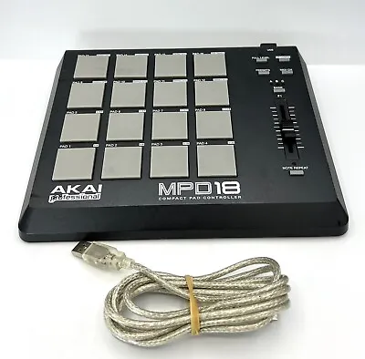 AKAI Professional MPD18 Compact USB MIDI Pad Controller With USB Cord Tested • $32