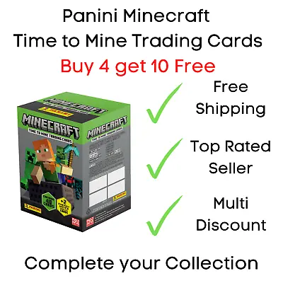 Panini Minecraft Time To Mine Trading Cards - Buy 4 Get 10 Free - Pick Your Card • £1.35