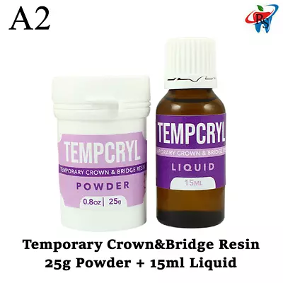 Dental Tempcryl Acrylic Resin Tempcryl Set Powder 25g & Liquid 15ml A2 • $31.90