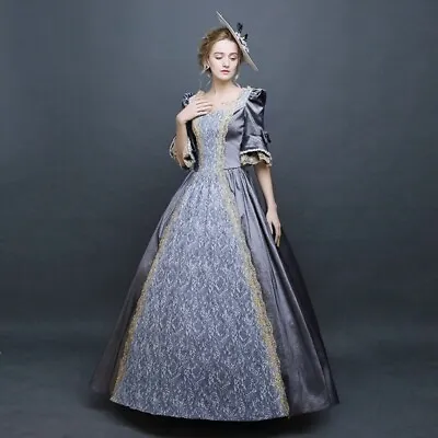 Womens Victorian Royal Retro Ball Gown Wedding Party Dress Medieval Costume Lot • $31.65