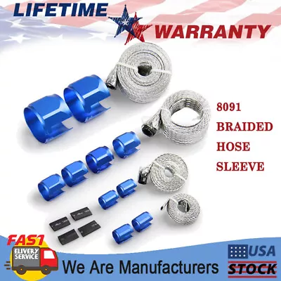 Stainless Flex Braided Engine/Vacuum/Fuel/Heater Hose Sleeve Dress Up Kit Steel • $29.69