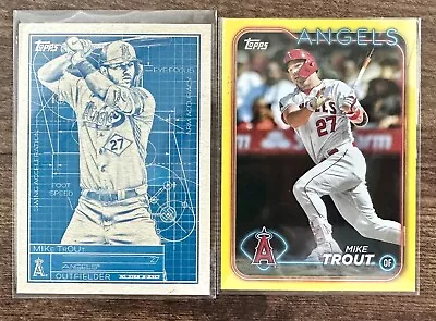 Mike Trout 2024 Topps Series 1 Yellow Parallel Lot With Blueprint Bonus Angels🔥 • $8.88