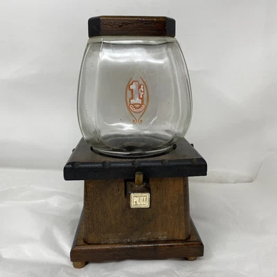 $39.96 • Buy Vintage  Gumball  Machine ￼Nut  Candy Dispenser Wood & Glass The Candy Man￼