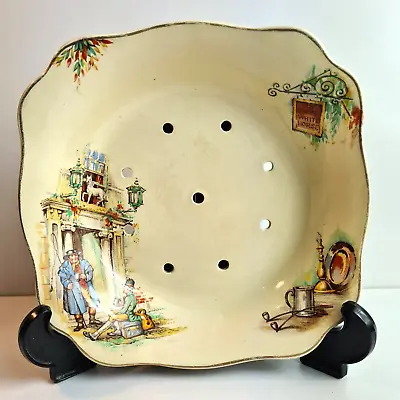 Vintage J&G Meakin Sunshine Ceramic Strainer The Great White Horse Inn Pattern • $24.95