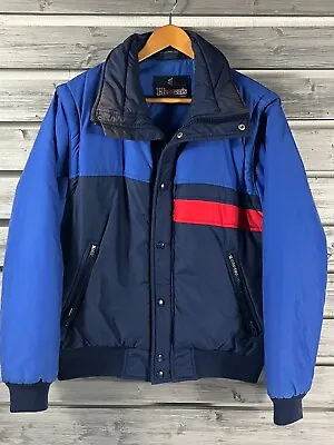 Vintage 80s Hermans Ski Snowboard Colorblock Puffer 2 In 1 Jacket / Vest Mens M • $20.09