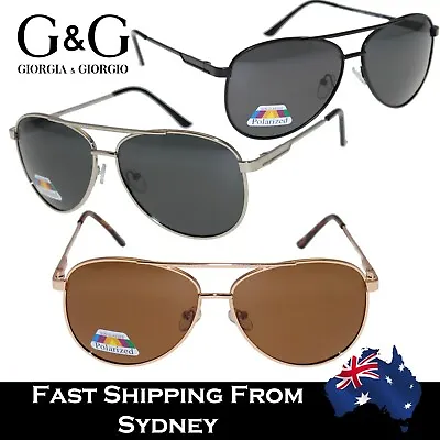 G&G Mens Womens Aviator Polarized Sunglasses Metal Frame Spring Loaded - 02968P • $29.99