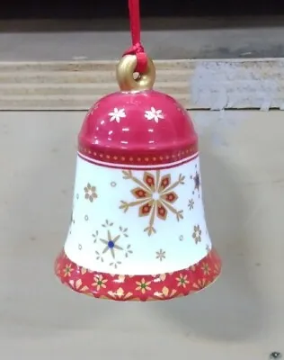 LQ. Villeroy & Boch 1748 Hanging Ceramic Bell Decoration Ornament - Snowflakes • $14.52