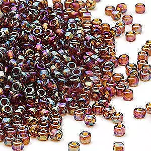 Size 8/0 Trans. Rainbow Root Beer Matsuno Glass Seed Beads 100gm ~3000 Beads • $9.95