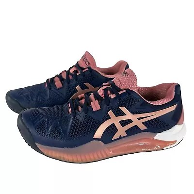 Asics Womens Gel Resolution 9 1042A208 Navy Pink Tennis Shoes Sneakers Size 6 • $16