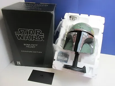 Rare MR MASTER REPLICAS STAR WARS BOBA FETT HELMET Signature Edition SW-156SE • £2753.09