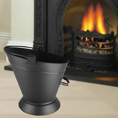 Waterloo Style Traditional Black Fire Coal Bucket Shovel Fireplace Log Scuttle • £17.97