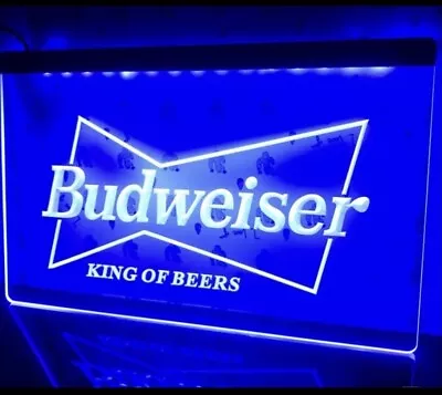 £27.75 • Buy Budweiser LED King Beer Bar Pub Sign  .color Blue 