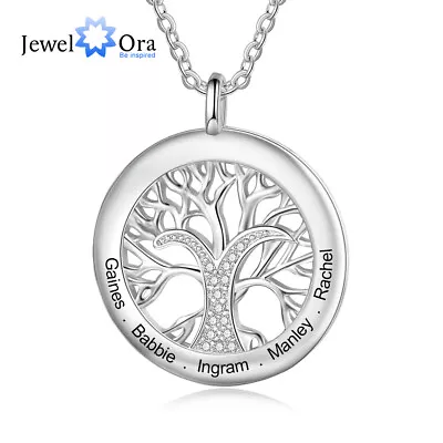Womens 1-5 Names Tree Of Life Necklace Personalized Mom Kids Gift For Mom Nana • $14.68