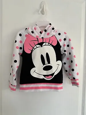 Disney Girls Minnie Mouse Hoodie With Ears & Bow On Hood Size 2 • $6.99