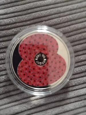 2015 Lest We Forget Poppy £5 Coin Bailiwick Of Jersey Capsulated • £5