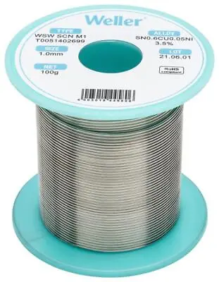Lead-Free Solder Wire Kit SN99.3/CU0.6/NI0.05 1mm 100g T0051402699 • £27.99