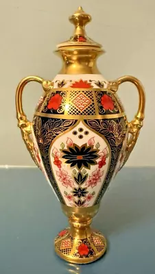 Royal Crown Derby  Twin Handled Ovoid Lidded Vase  Old Imari 1128 Pattern  SGB • £250