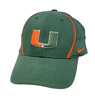 Miami Hurricanes The U  Vintage Nike Team Swoosh Flex OSFM Stretch Fit Hat Cap  • $29.95