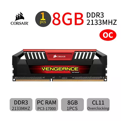 Corsair VENGEANCE Pro 32GB 16GB 8GB 4G DDR3 OC 2133MHz PC3-17000U RAM LOT Red AU • $60.49